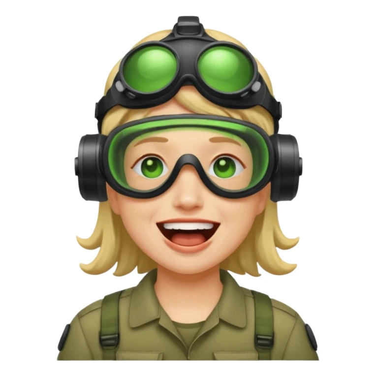 laughing crying emoji with night vision goggles sticker