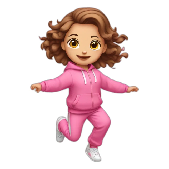 dancing-brown-haired-white-girl-pink-oversize-tracksuit sticker