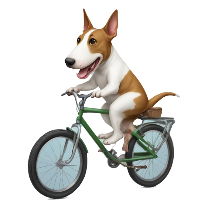 English bull terrier riding a bike sticker