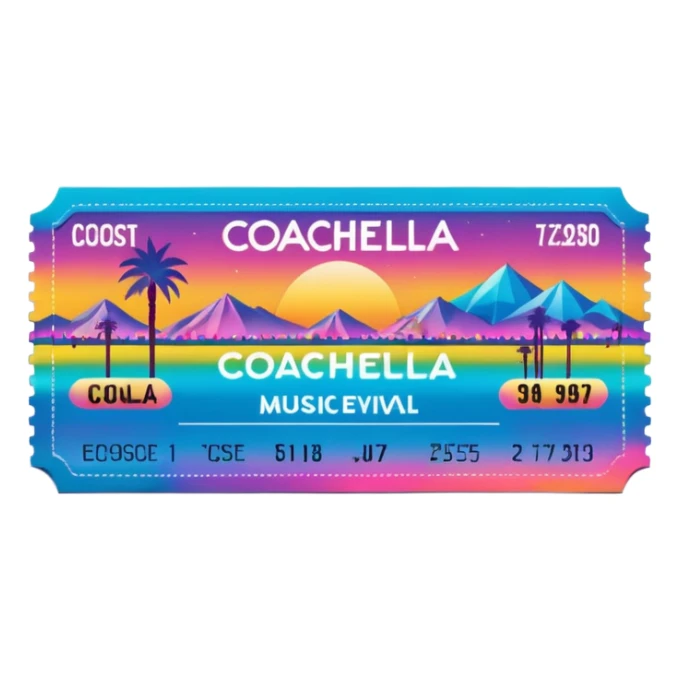 coachella music festival ticket sticker