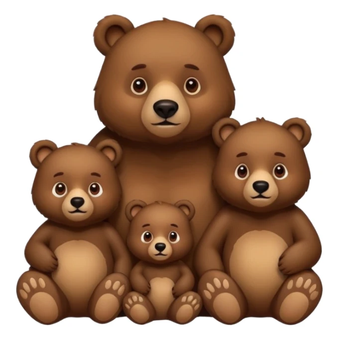 Mama, papa, and baby bear sticker