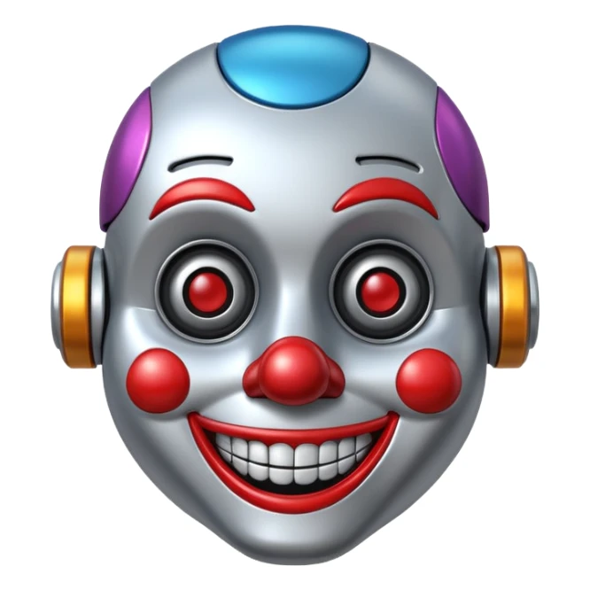 A robot clown sticker