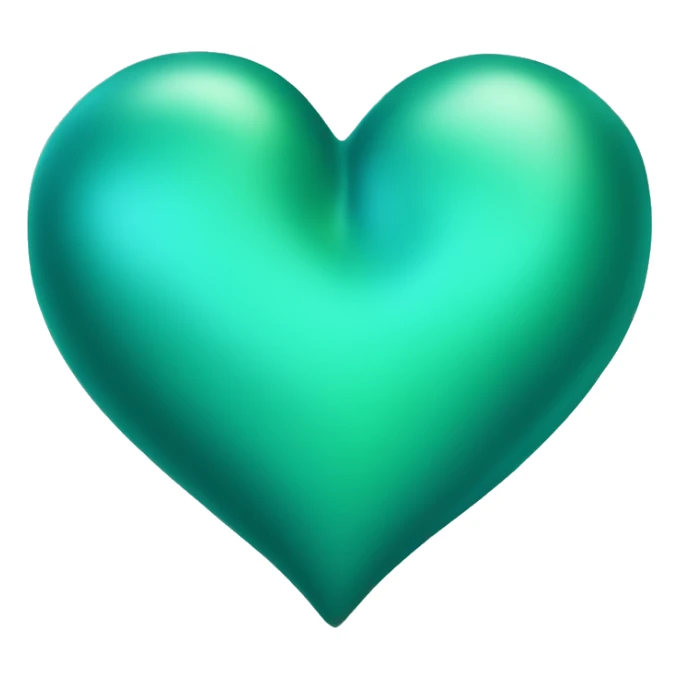 Teal and green satin heart  sticker