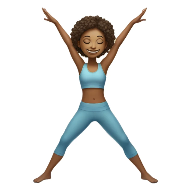 smiling girl in yoga outfit Virabhadrasana sticker