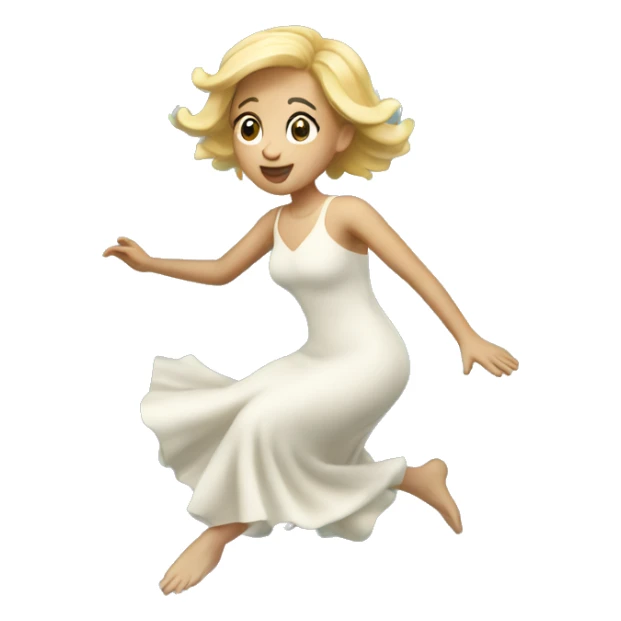 Blonde in long dress diving into water sticker