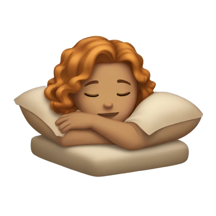 light skin girl sleeping with golden copper hair sticker