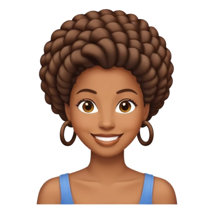 A black woman with tight coiled hair smiling sticker