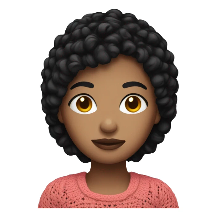 Dark short hair girl with crochet  sticker