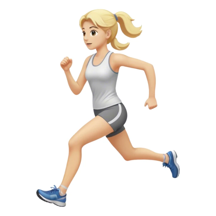 White Jogging woman with blonde hair  sticker