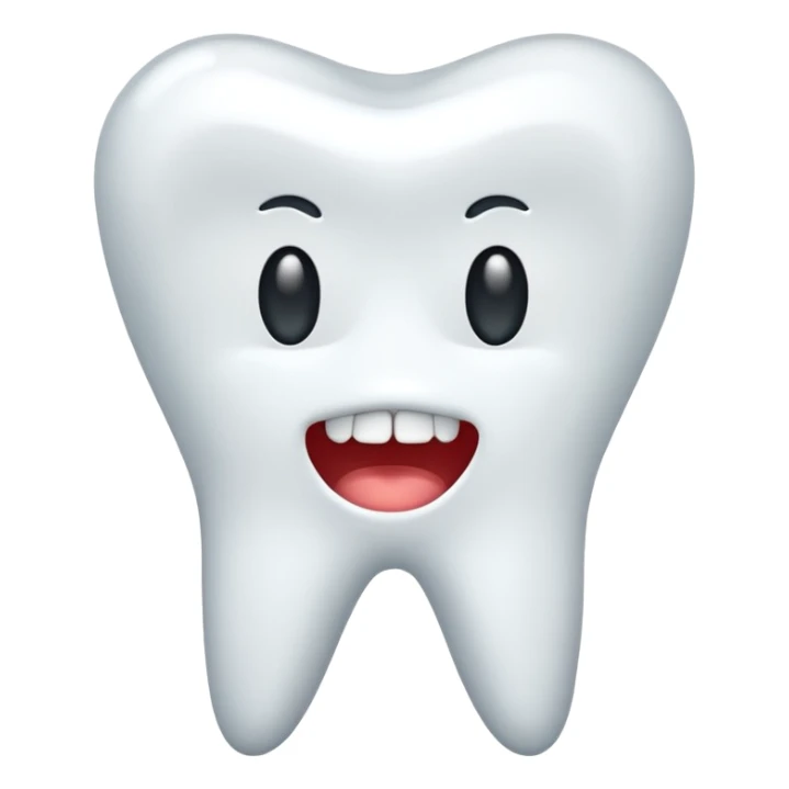 realistic tooth with no emoji like eyes and mouth sticker