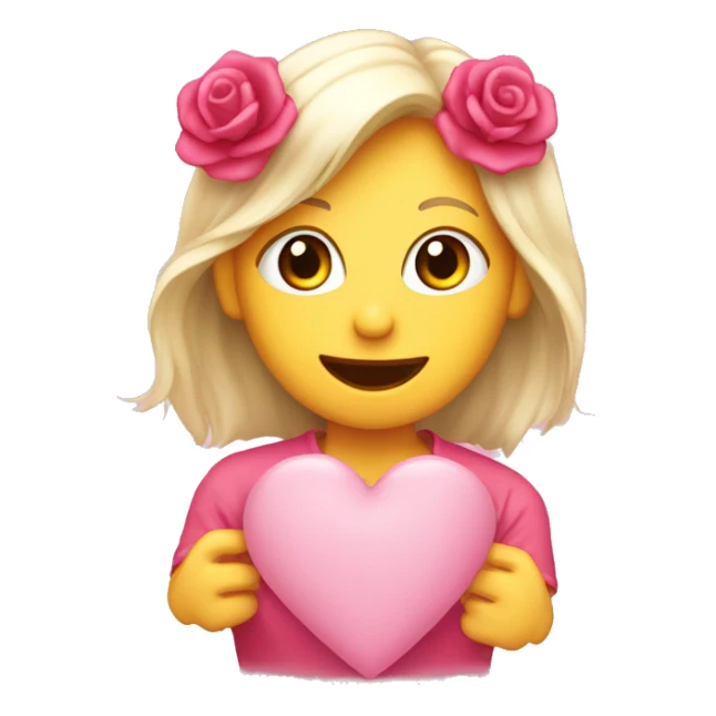 Emoji de carita enamorada con corazón rosado sticker