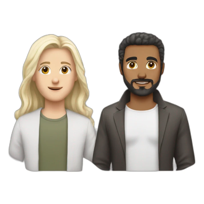 three dads, one white blond hair, one white brown hair, one middle eastern black hair sticker