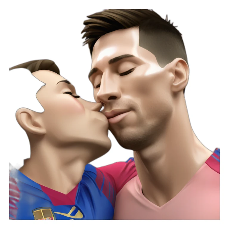 lionel messi kissing cristiano ronaldo no nsfw sticker