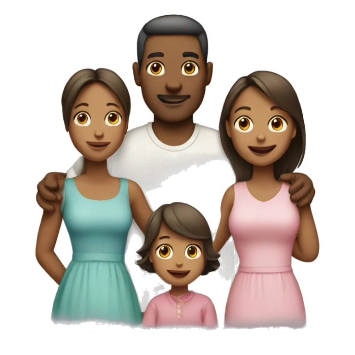 Husband, wife, two daughters and one baby boy sticker