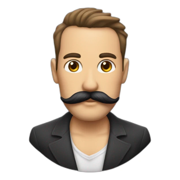 tatuador con boina y bigote  sticker