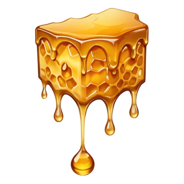a piece of honeycomb dripping honey sticker