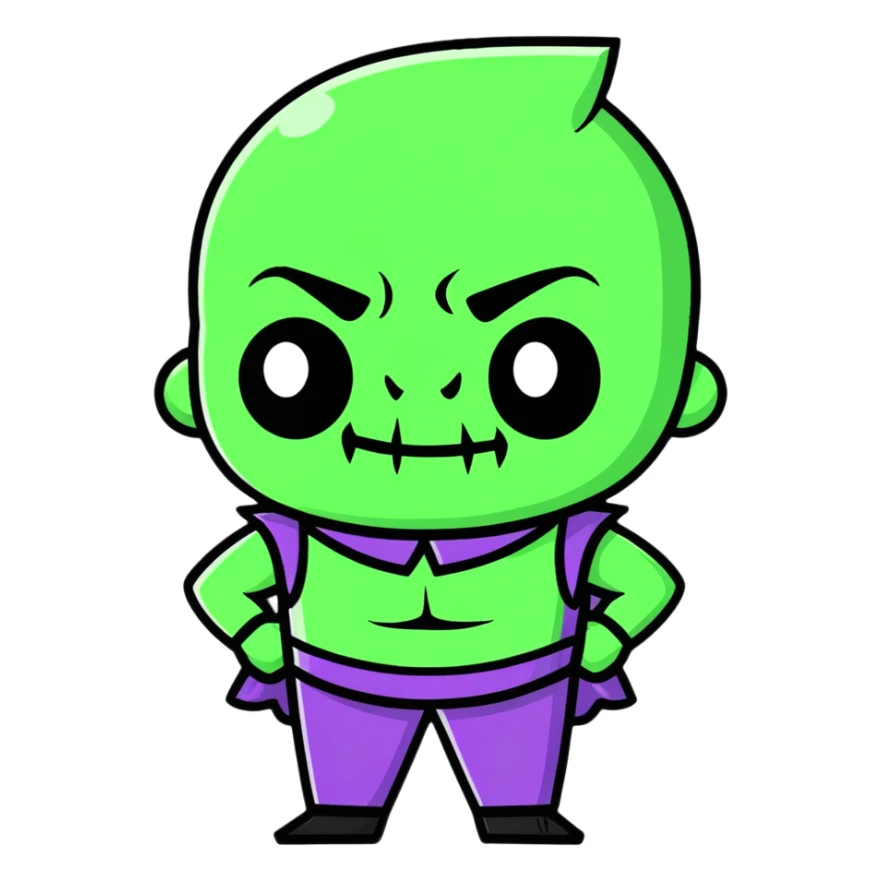 cartoon villain character with silly expression sticker