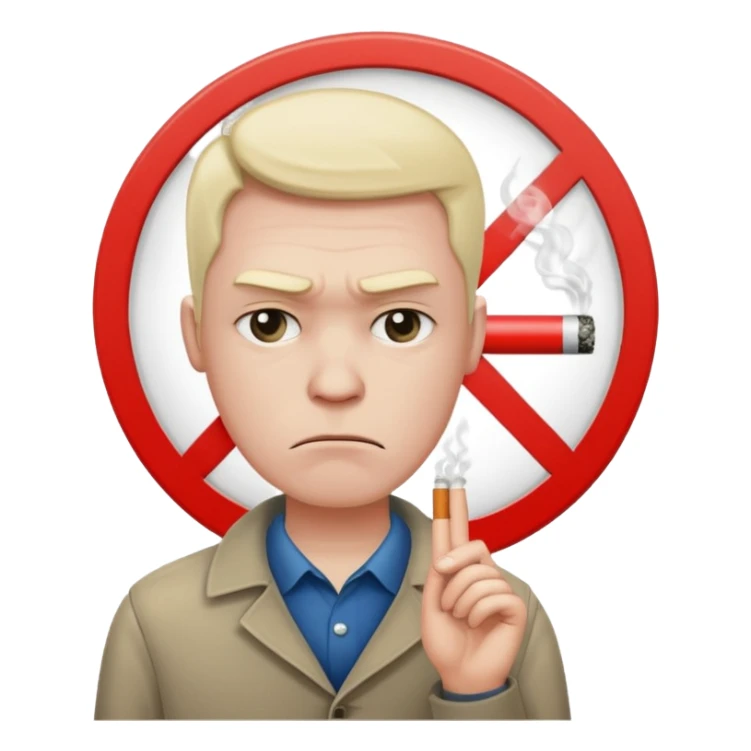 no smoking sign with a man sticker