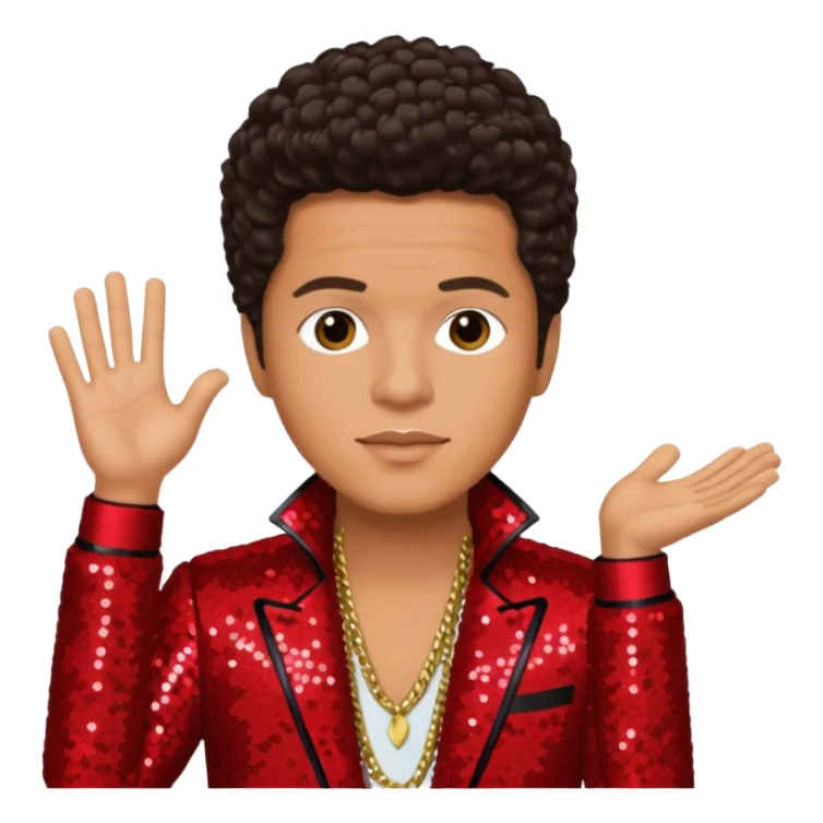 Bruno Mars with Light Tan Skin, Dark Brown Hair, Red Sequin Outfit sticker