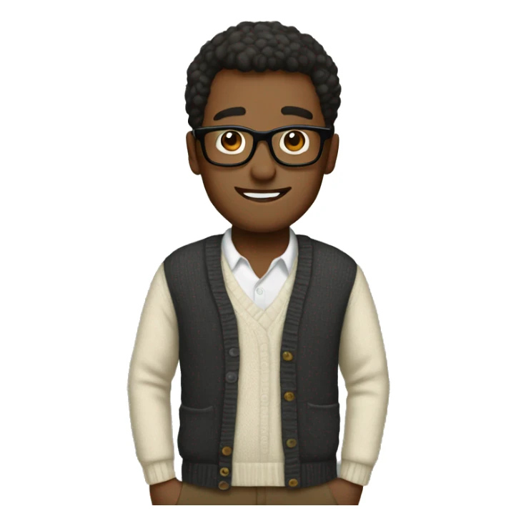 Cute man with glasses on in cardigan sticker