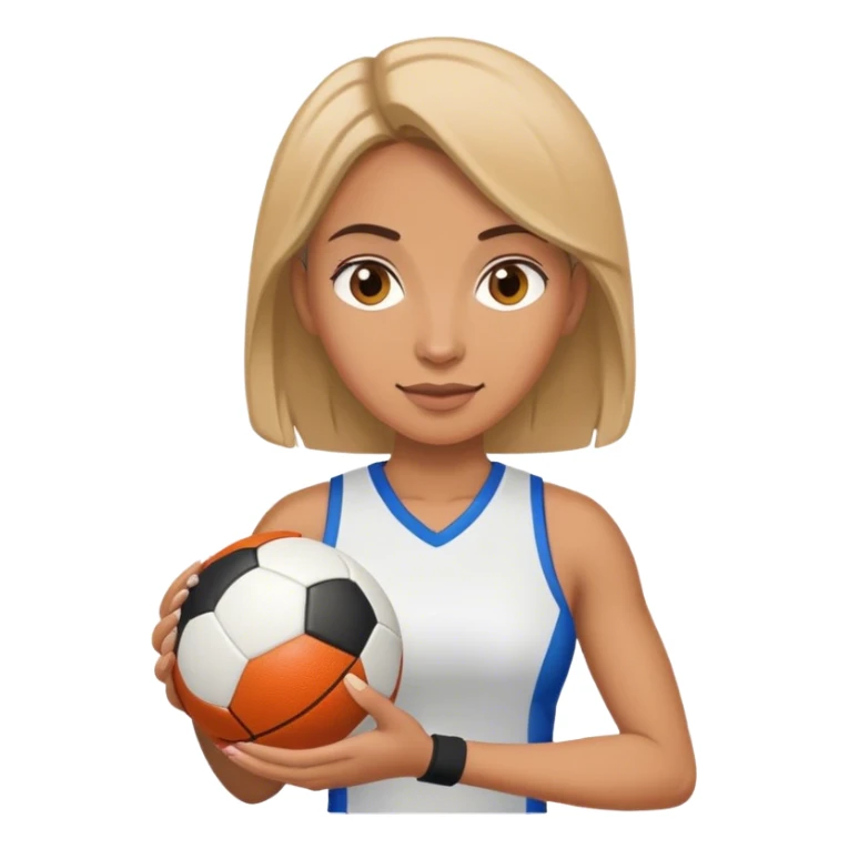 female sport coach holding ball sticker