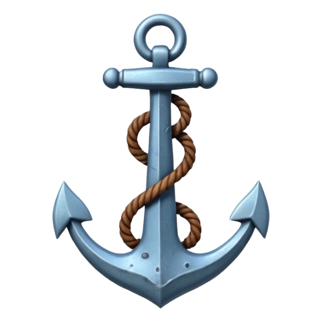 anchor object icon, metal anchor, slightly rusty texture, 3D cartoon, soft shadow, mobile game icon style, centered, clean background, no text, no watermark
 sticker