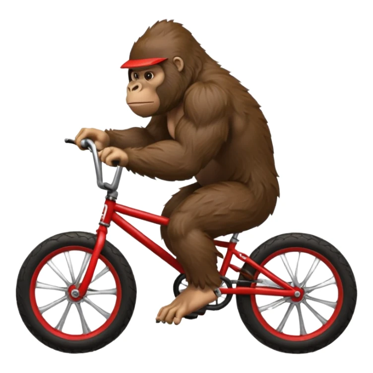 Gorilla wheeling a red BMX bike sticker