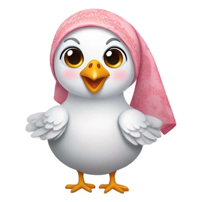Muslim chicken with heart eyes sticker