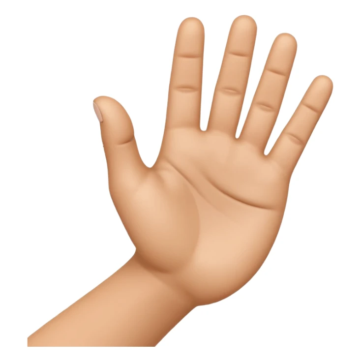 3D iPhone style emoji of a human hand making a small gesture with fingers, thumb and index finger close together, realistic skin texture, isolated on white background, soft shadows, high detail, playful and cute. sticker