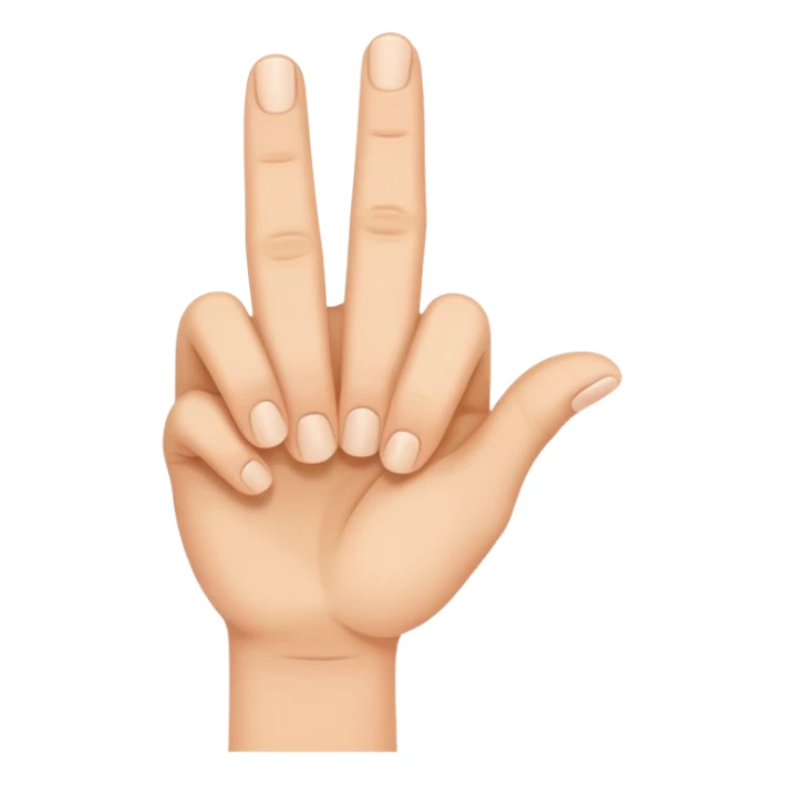 Hand holding up index, middle, and thumb fingers  sticker