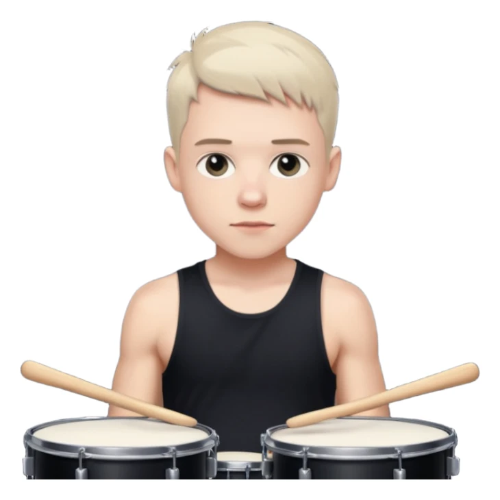 Christoph Schneider, drummer vibe, short hair, black tank top sticker