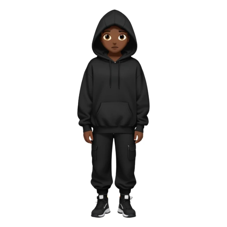 Oversized black hoodie and pants dark aesthetic  sticker