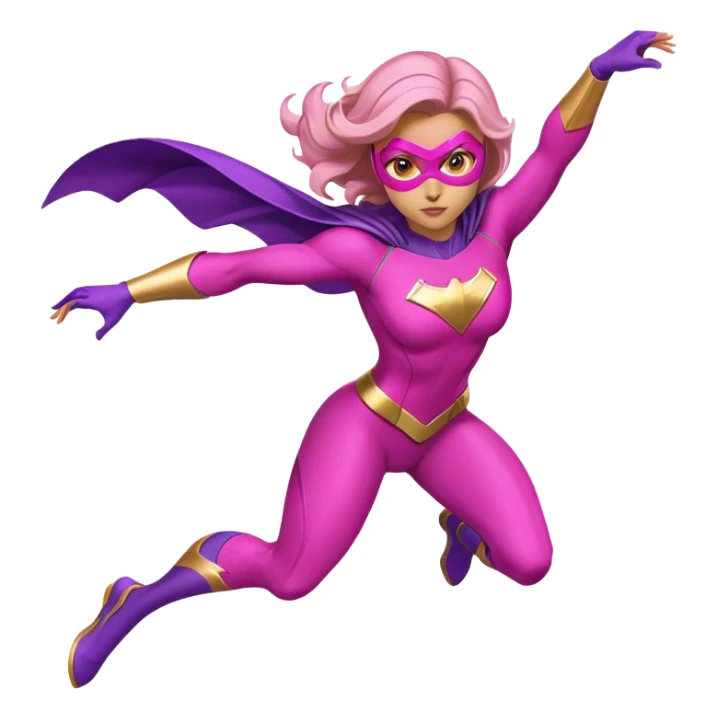 pink violet woman superhero flying sticker