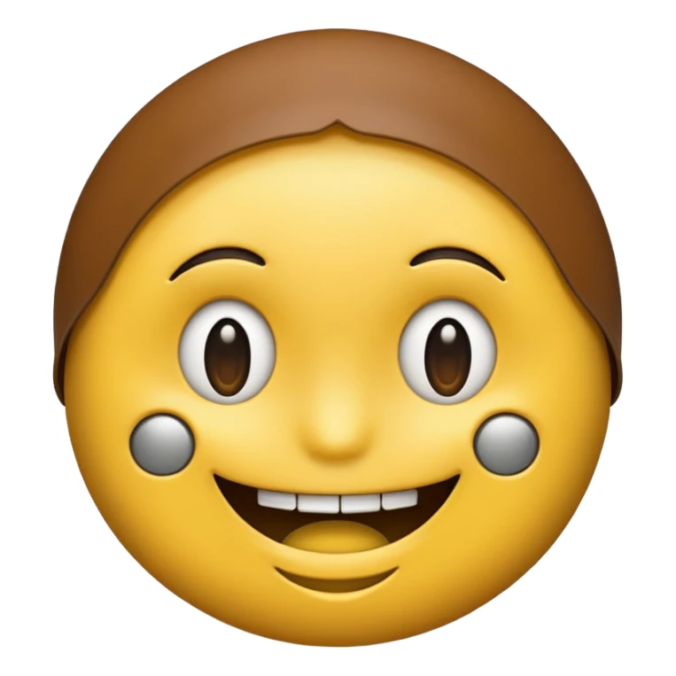 A zipper face. Half yellow half brown. No background. Make it look like an emoji. In smiley format sticker