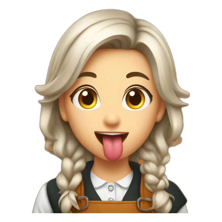 Octoberfest girl tongue out sticker