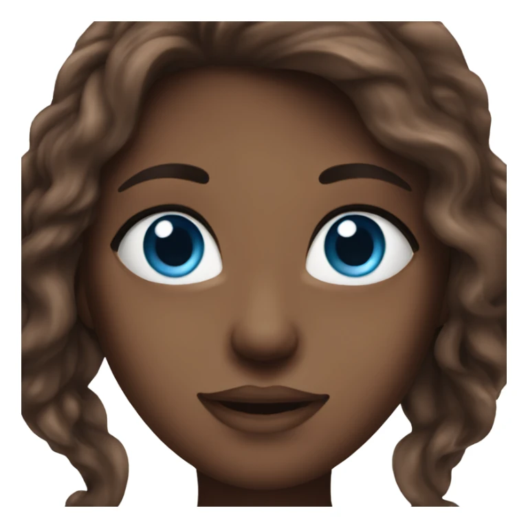 woman with long chocolate hair and blue eyes sticker