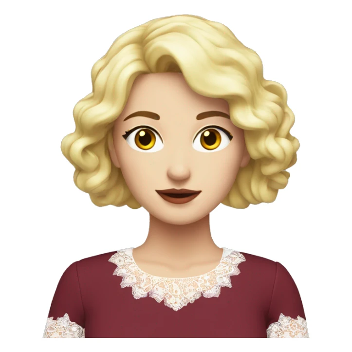   burgundy top with lace  sticker