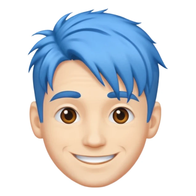 Happy Man strange  blue hair head sticker
