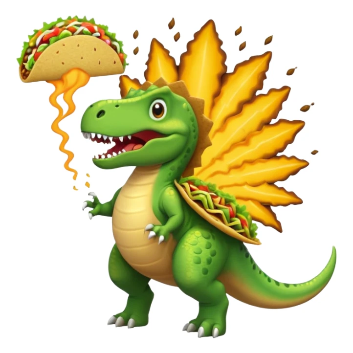 Dinosaur farting out a explosion with a taco  sticker