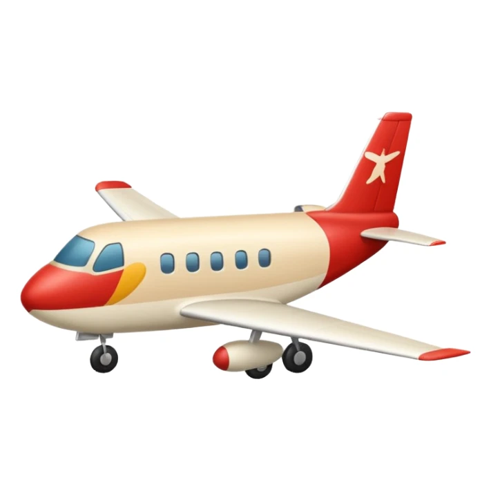 minimalist light beige (milky) airplane, Apple emoji style, no text sticker