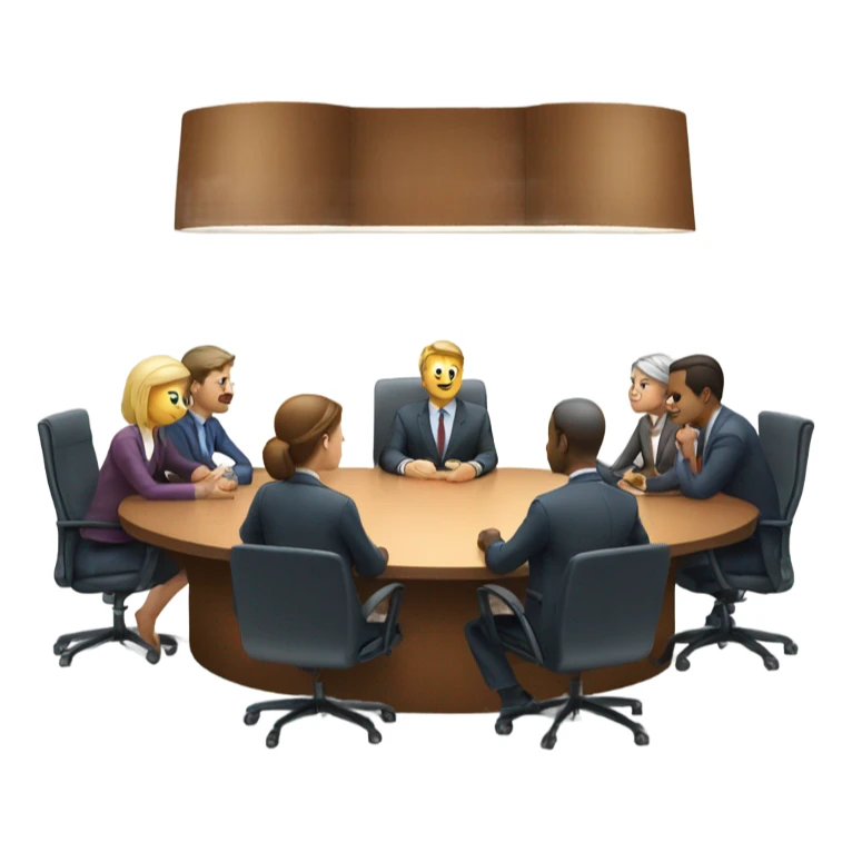 men and women work meeting at a table sticker