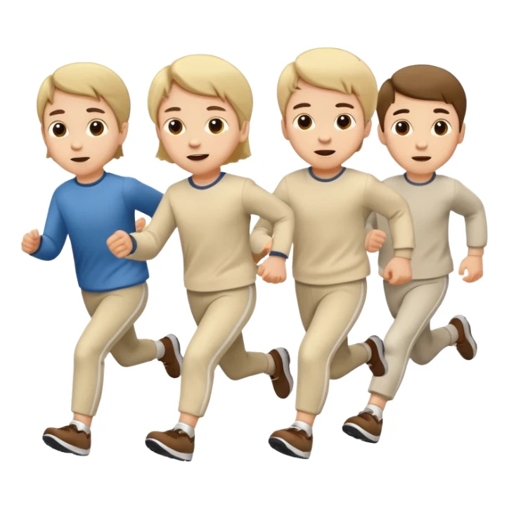 Chaos with children in beige and white clothes  sticker