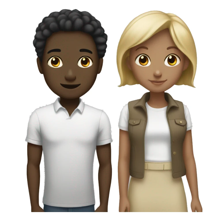 black boy and white girl together  sticker