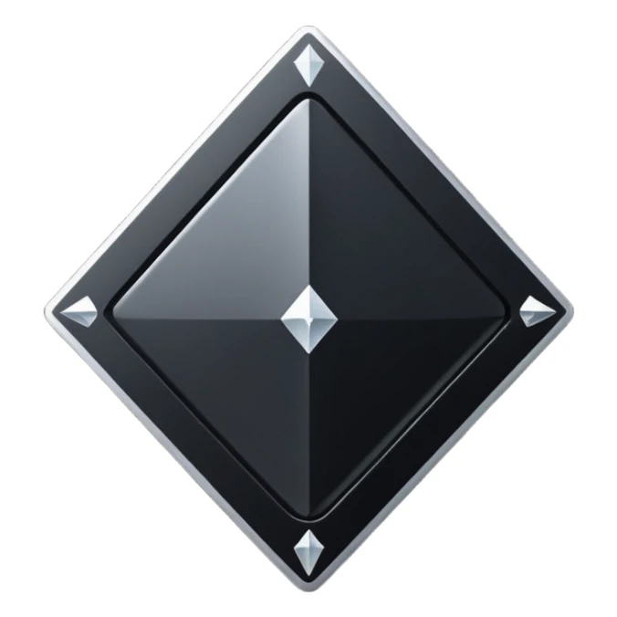 3d diamond shape matte black. diamond shape like on a playing card sticker