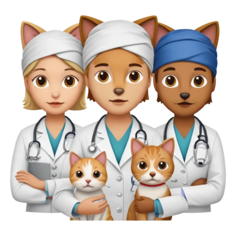 doctors with bandanas cat or dog sticker