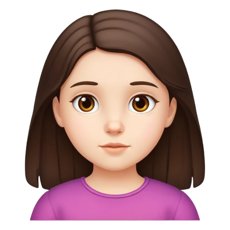 Brunette little girl sticker