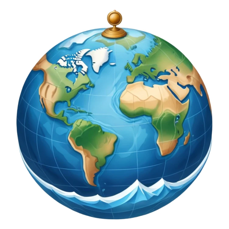 an icon featuring an earth with attitude and longitude lines, a textbook, and a topographic map, symbolizing geography as a science. The design includes a compass, mountain ranges, and rivers, representing the study of Earth's features and landscapes. Transparent background highlights geography. sticker