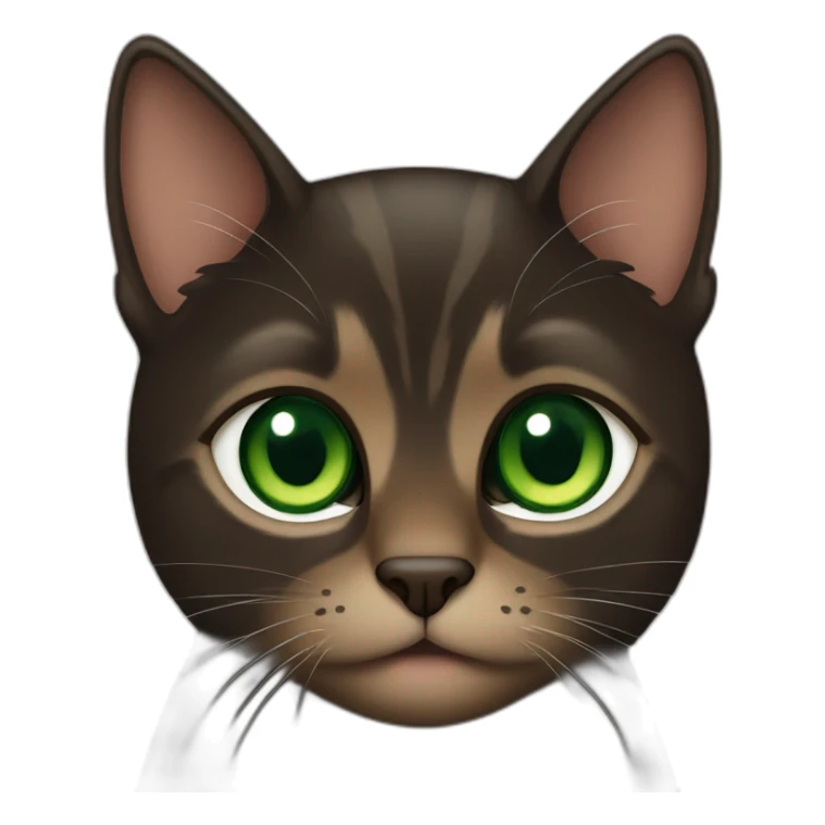 brown and black cat with green eyes sticker