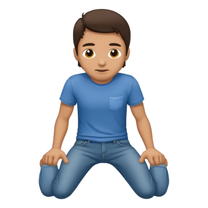 Crawling brunette man on all 4 sticker