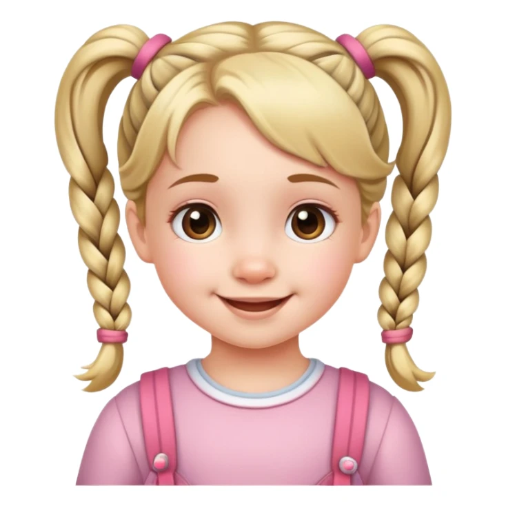 Little girl with pigtails and a cute smile sticker